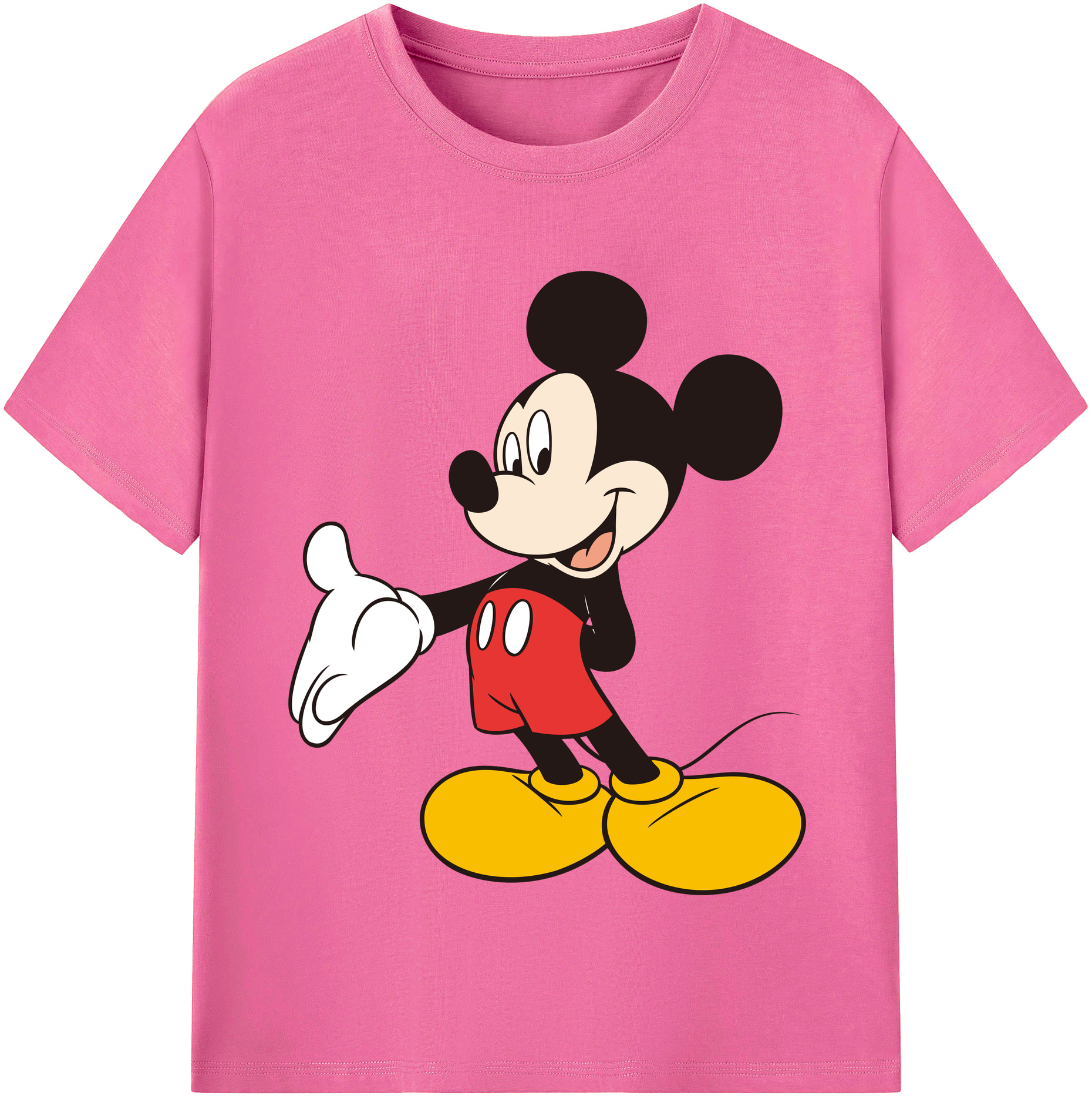 （画像用） ミッキーマウス Mickey Mouse レディースカジュアルプリントTシャツ（綿100％）